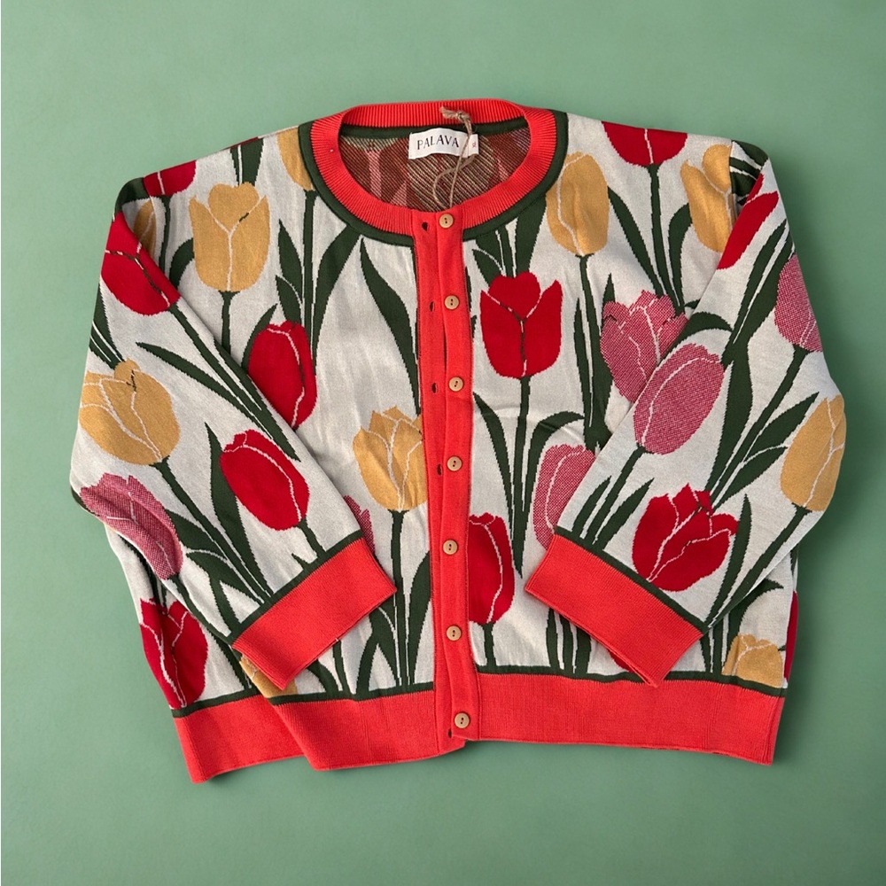 NWT Palava Women's Tulip Floral Sweater-